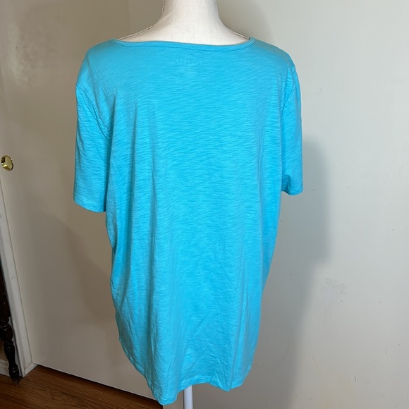 Talbots Plus Blue Green Top - Picture 3 of 5